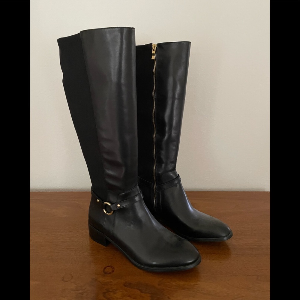 Black leather and fabric riding boots. Like new!